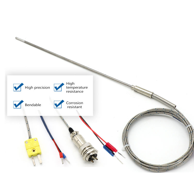 Medição de temperatura industrial, aço inoxidável, alta precisão, sensor de temperatura pt100, monitor de temperatura rtd