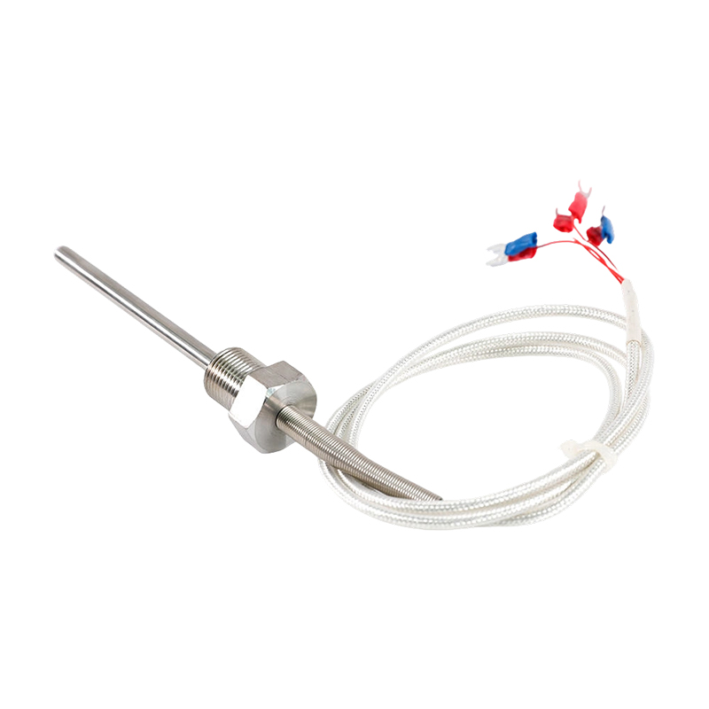 Direto da fábrica - 200 ~ 450°C Classe A 316 Rtd Pt100 Sensor de temperatura Sonda de termômetro de resistência de platina Termômetro rosqueado de 1/2