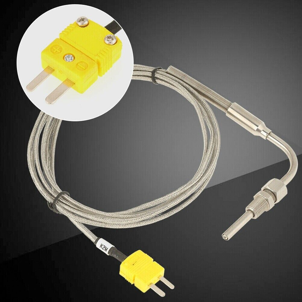 Cabo de extensão de termopar de 2 fios para medição de temperatura com bainha de PTFE marrom e plugue de termopar para sensor tipo K de contato direto